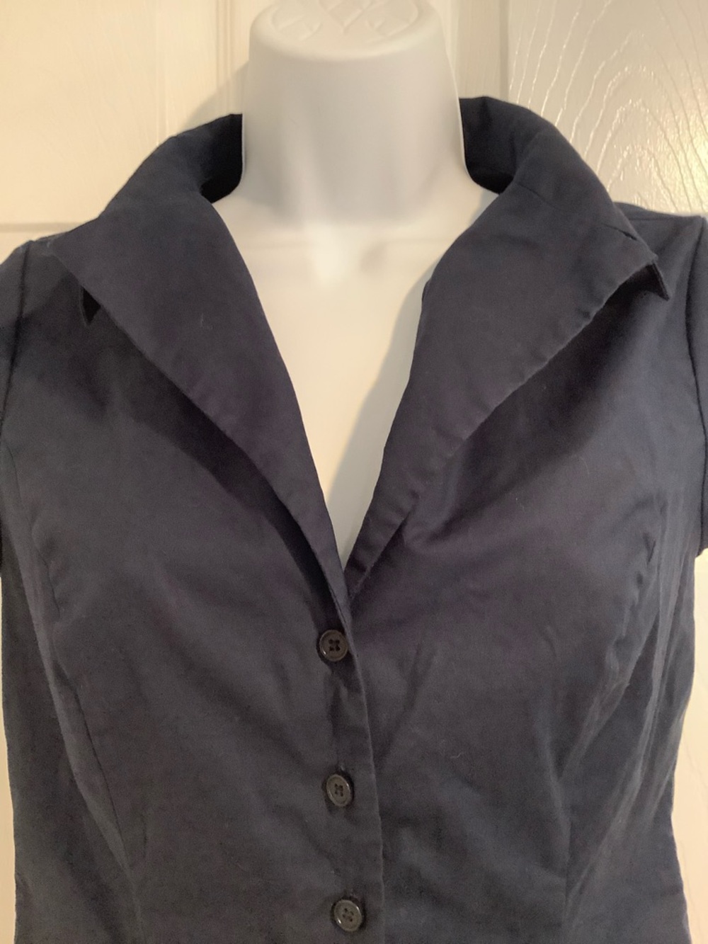 REFORMATION Blue Minimalist Sleeveless Nautical Capsule Button Down Blouse 2 - Picture 2 of 7